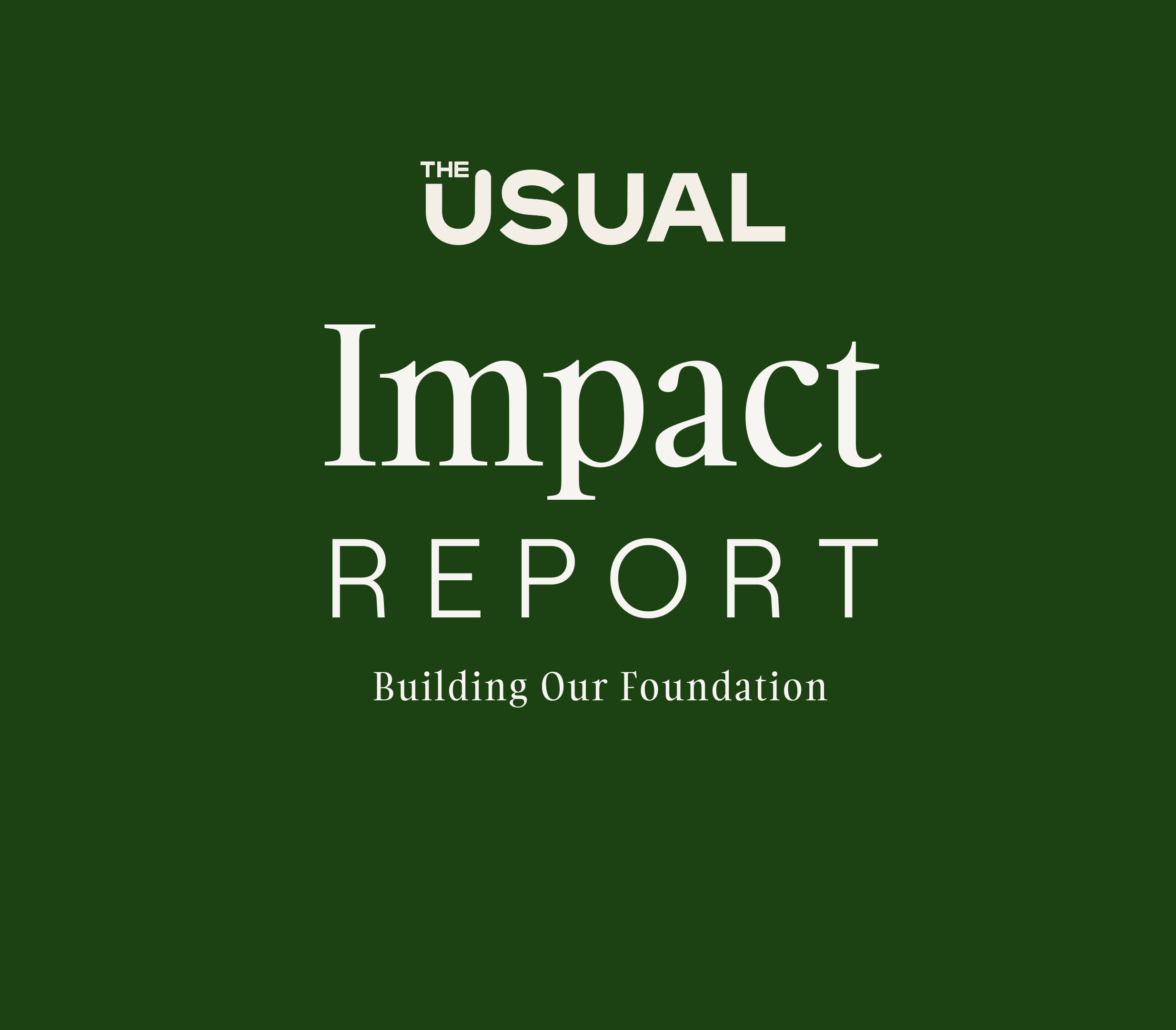 2024 Sustainability Report The Usual Cover Impact Report Cover