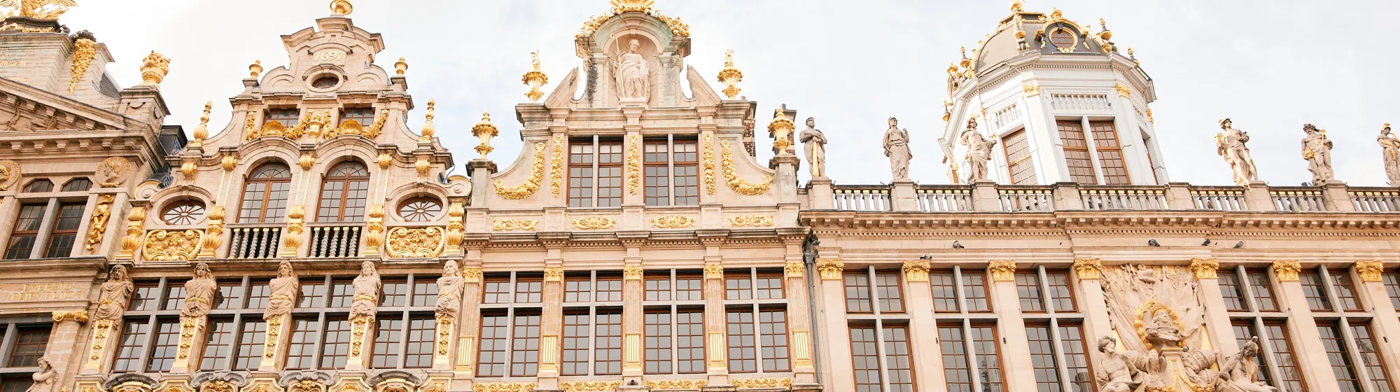 Brussels Grand Place Close up of Guild Buildings Brussels Grand Place Close up of Guild Buildings in City Centre