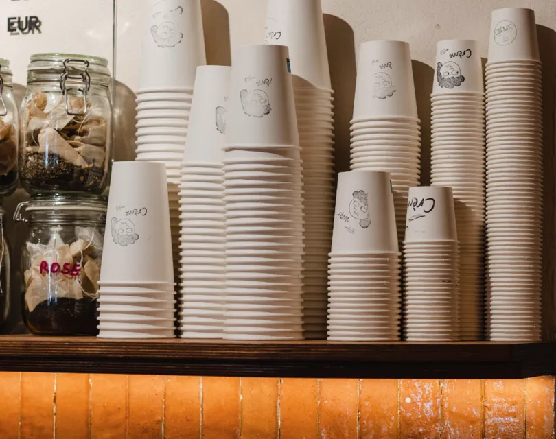 Coffee Cups in a line