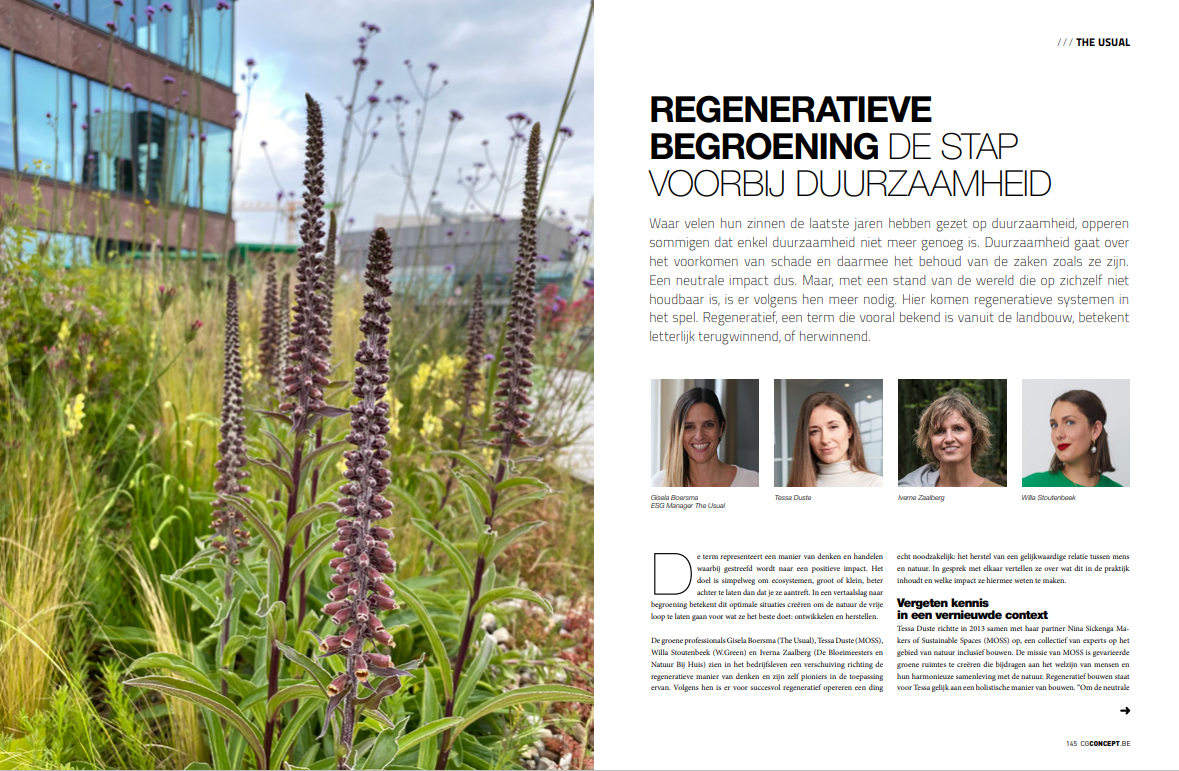 CG Concept Belgium featuring The Usual Article on Regenerative Greening The Step before sustainability