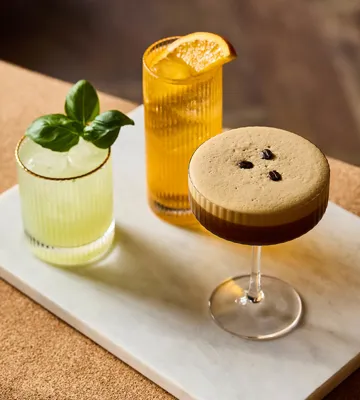 trio of craft and signature cocktails Trio of cocktails