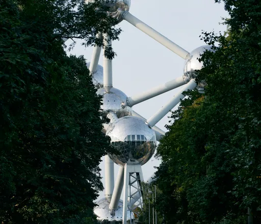 View on Atomium in the distance in Brussels